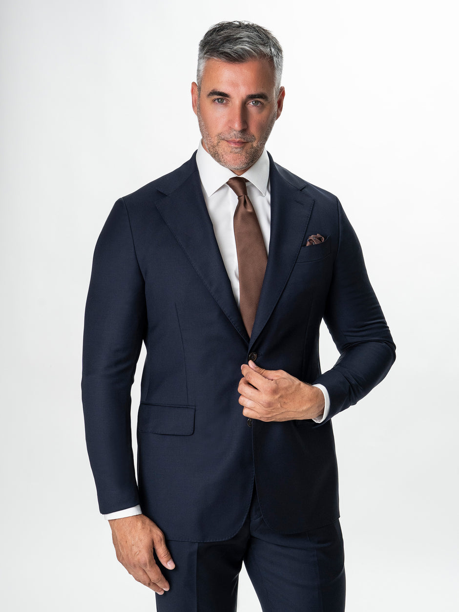 Costum Barbati Bleumarin Inchis 100% Lana Vitale Barberis BMan1111 (13)