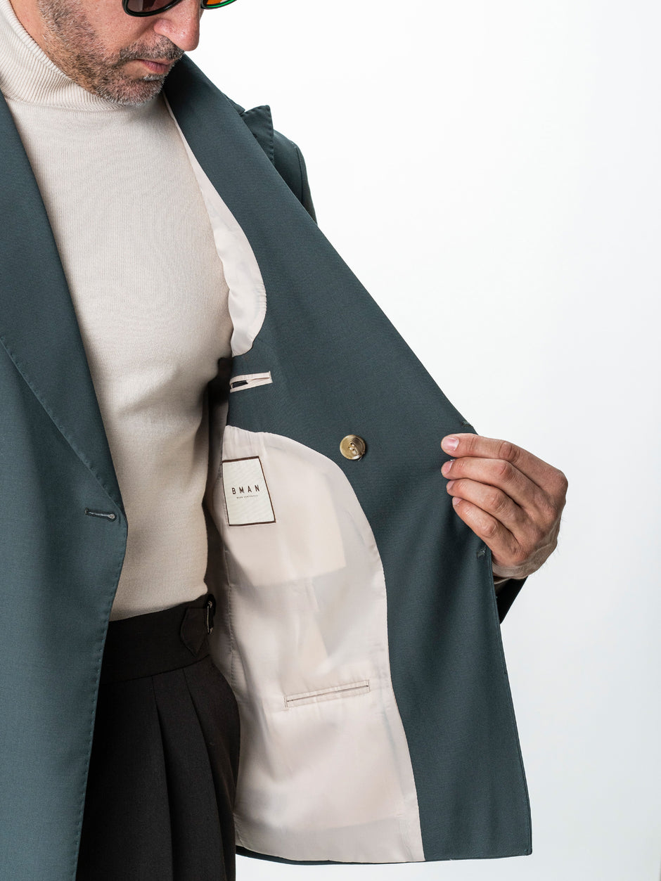 Sacou Doua Randuri Barbati Verde Lana Vitale Barberis BMan0057 (4)