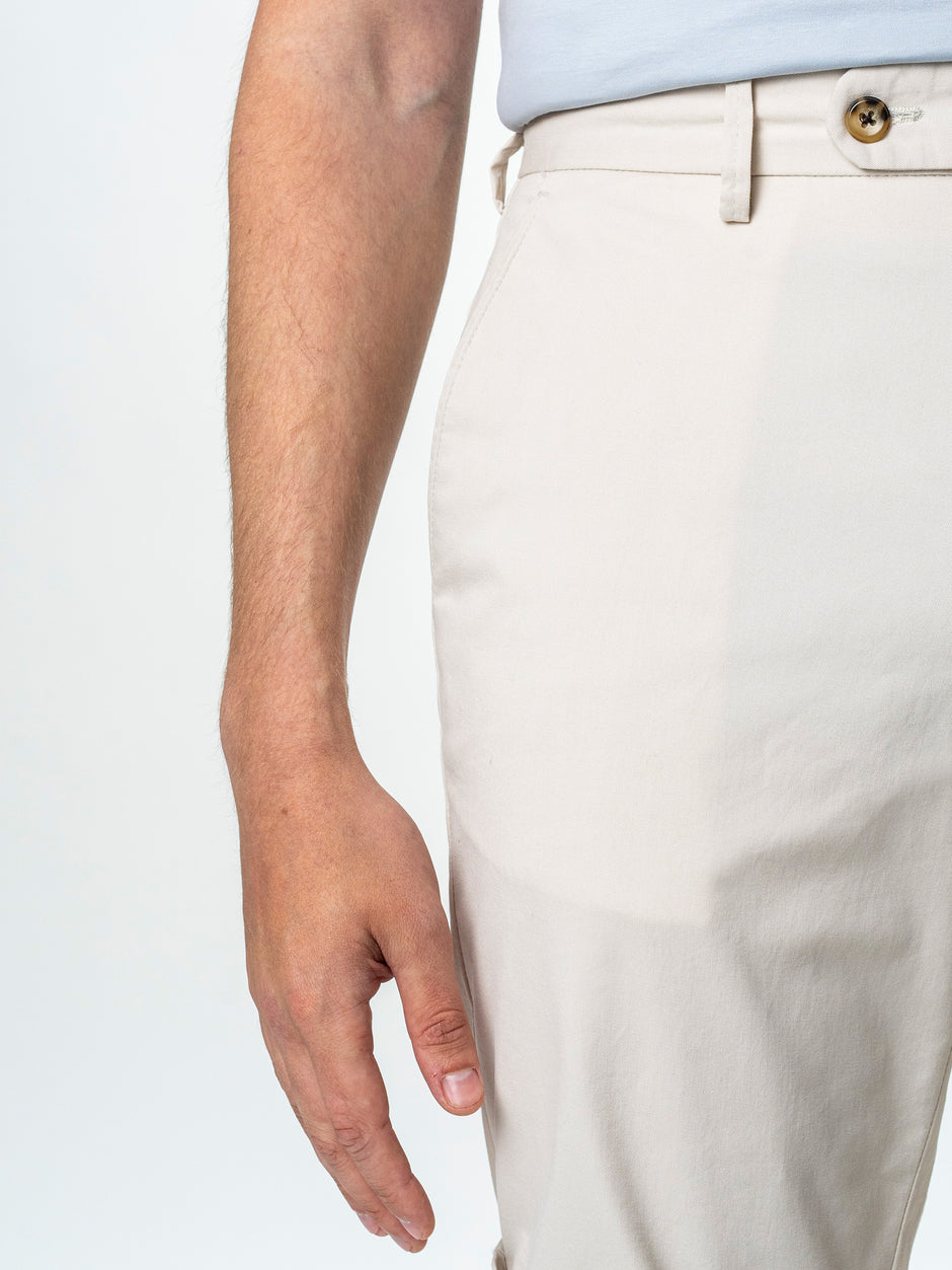 Pantaloni Barbati Scurti Vara Crem Mat Din 100% Bumbac BMan182 (6)