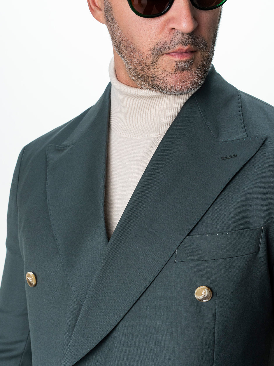 Sacou Doua Randuri Barbati Verde Lana Vitale Barberis BMan0057 (3)