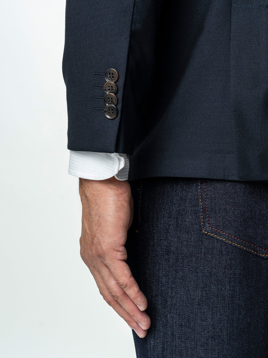 Sacou Casual Barbati Bleumarin Imprimeu Twill Din Lana Sarto BMan0037 (7)