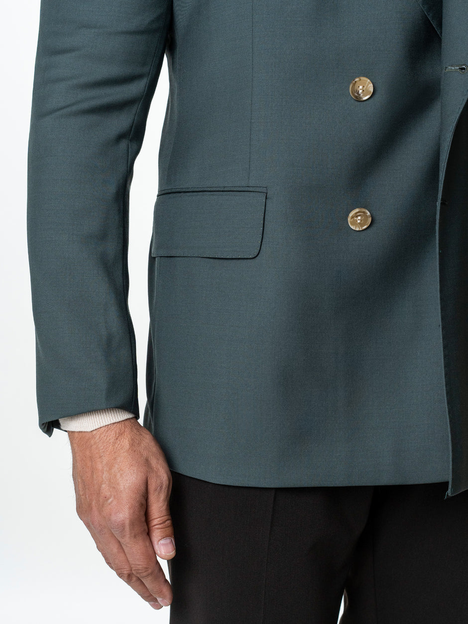 Sacou Doua Randuri Barbati Verde Lana Vitale Barberis BMan0057 (6)