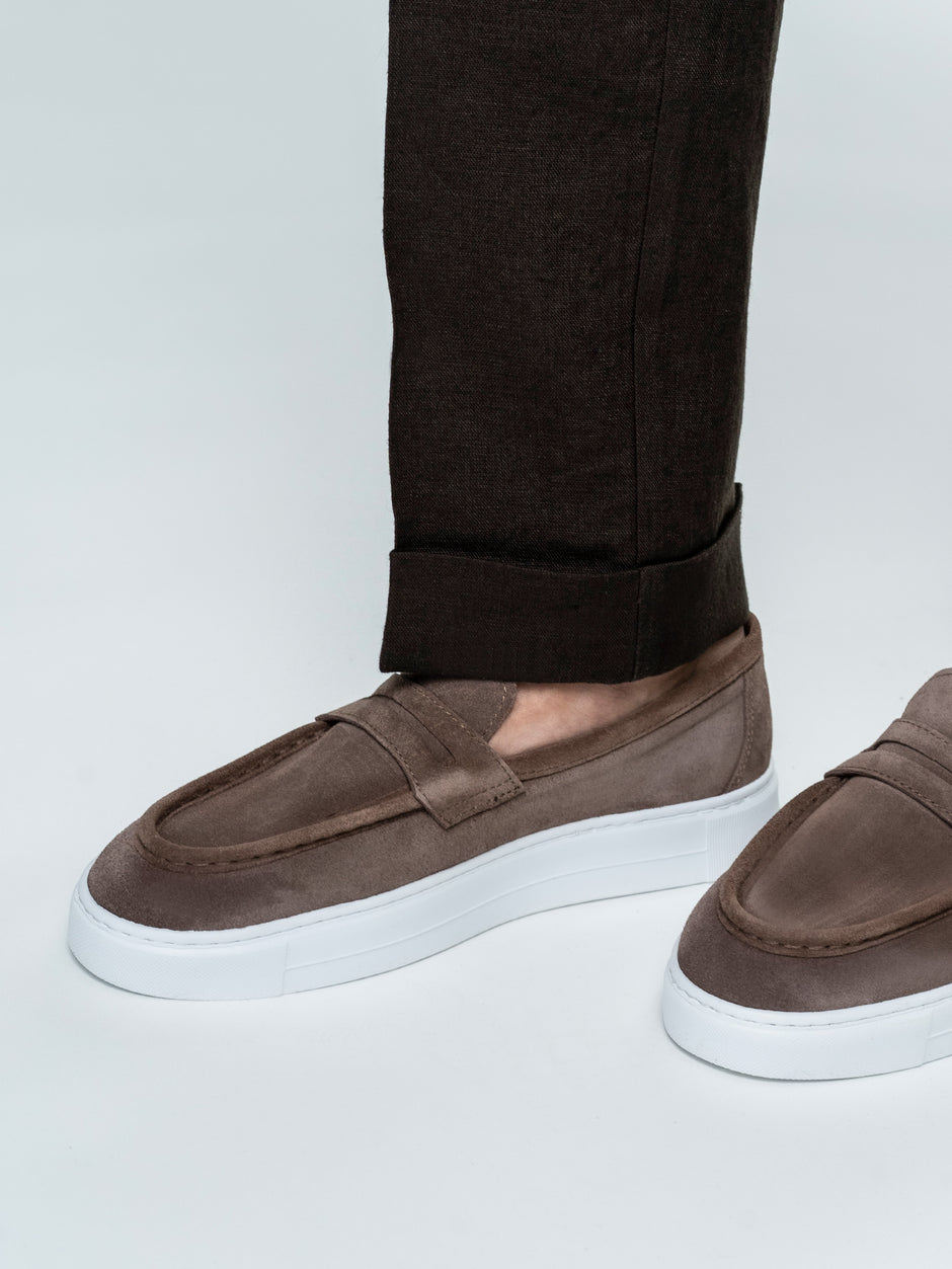 Pantaloni Maro Cafeniu Cu Pense Barbati Gurkha In Natural Vitale Barberis BMan0013 (7)