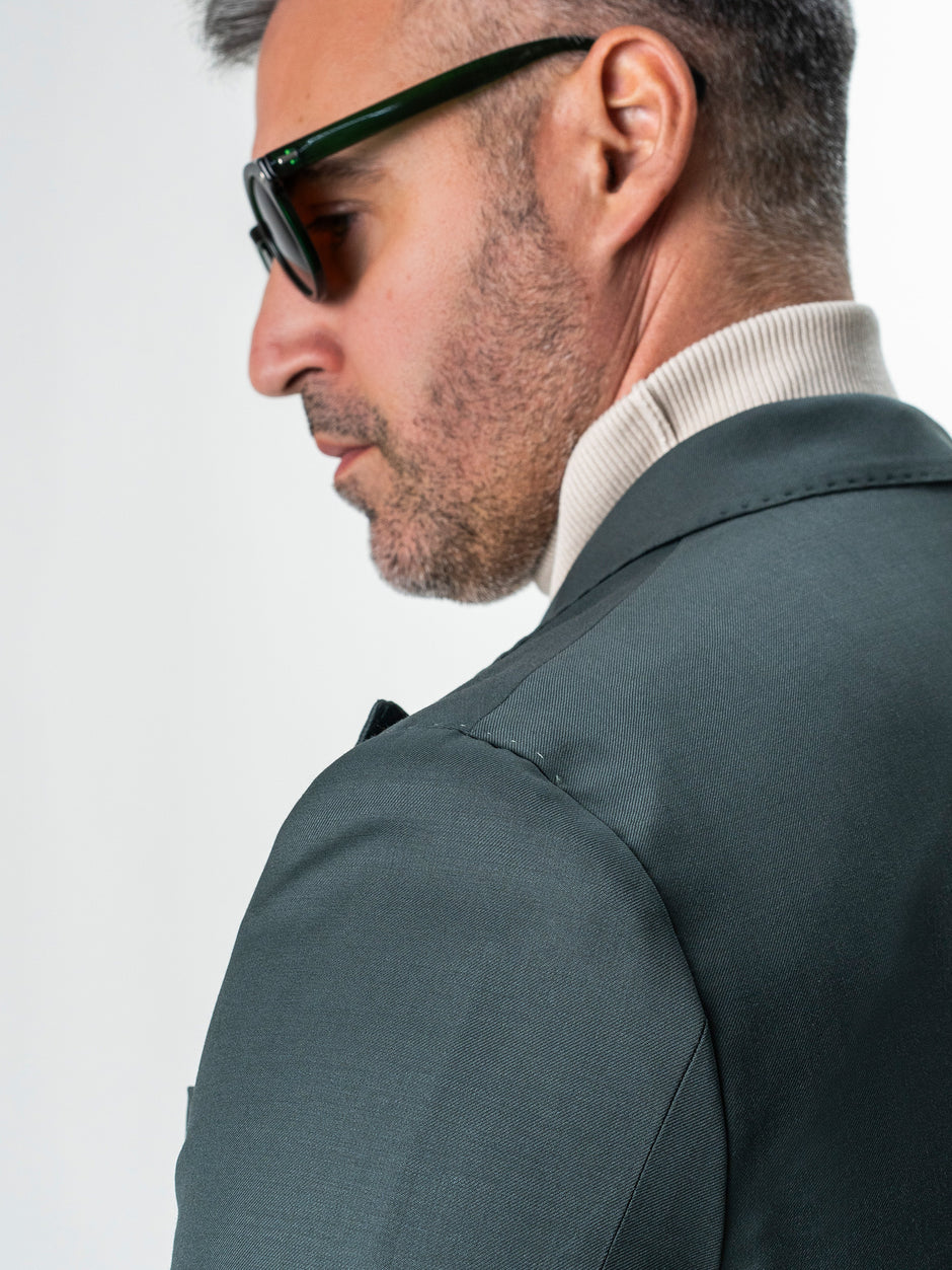 Sacou Doua Randuri Barbati Verde Lana Vitale Barberis BMan0057 (8)