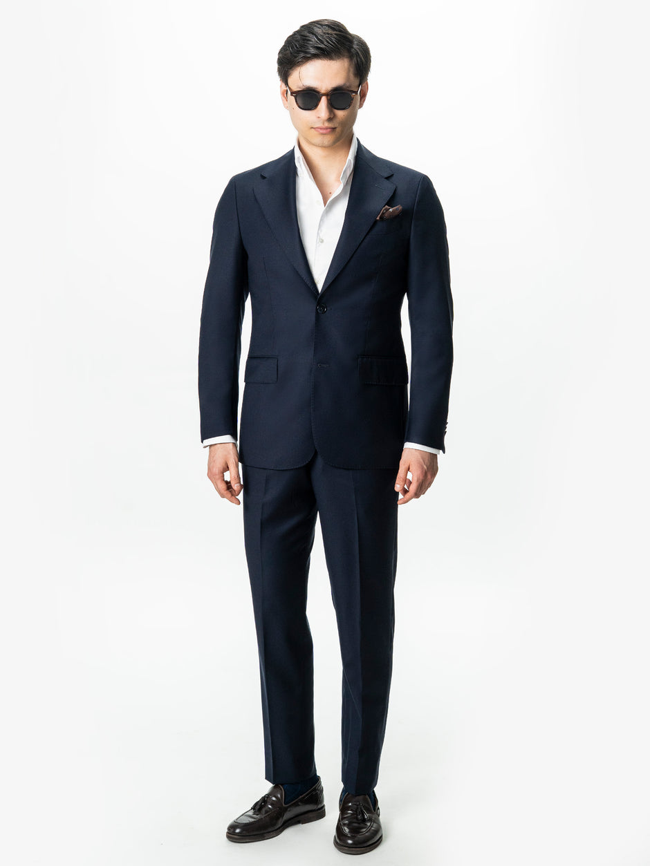 Costum Bleumarin Barbati Lana Vitale Barberis Super 120's BMan0051 (1)