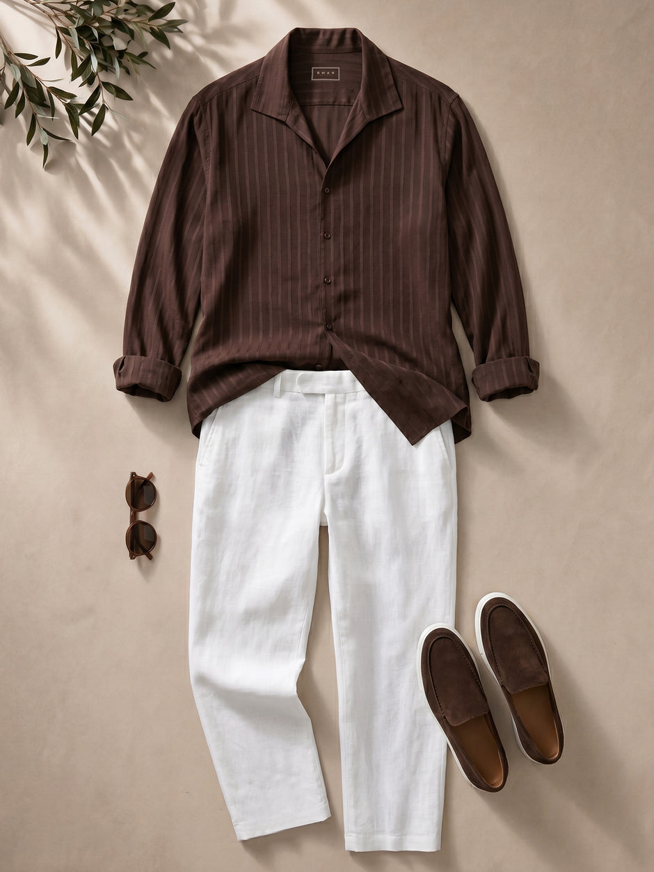 Tinuta Barbati Completa Casual de Vara Walnut Bman1120 (1)