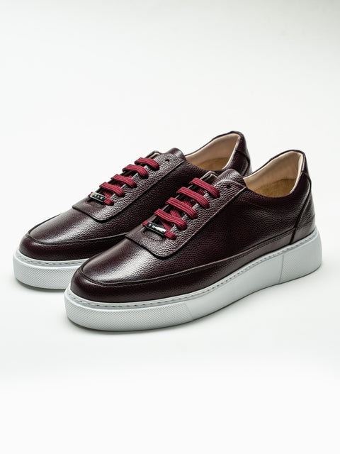 Pantofi Casual Barbati Bordo Sneakers 100% Piele Naturala Bman0383