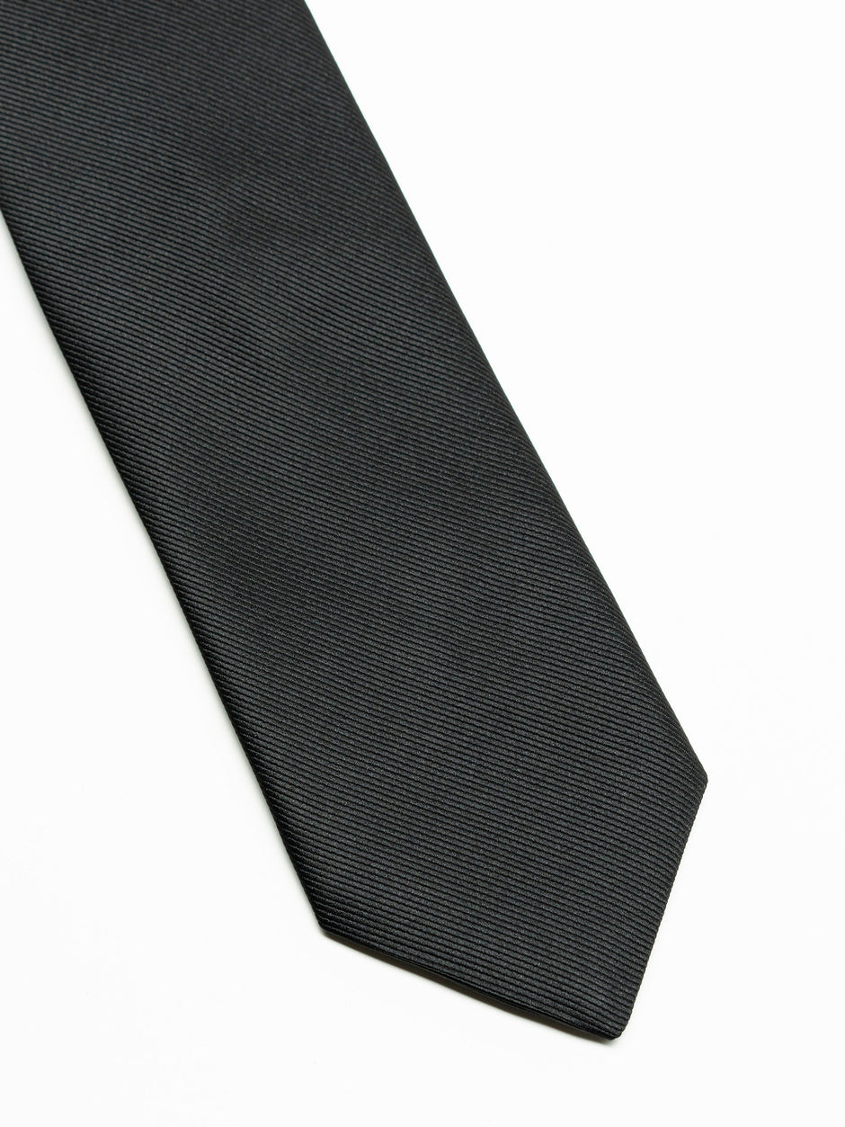 Cravata Eleganta Barbati Neagra Simpla Aspect Mat BMan918 (3)