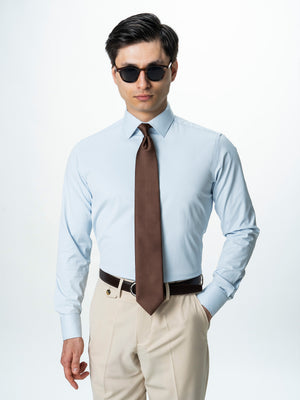 Camasa Barbati Eleganta Bleu Bumbac Stretch Natural All Season BMan0030