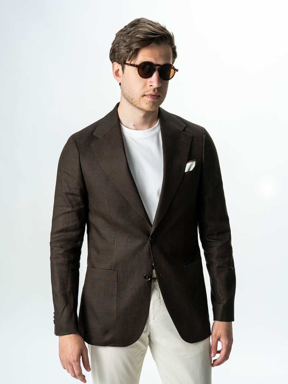 Sacou Barbati Maro Cafeniu 100% In Natural Vitale Barberis BMan0053 (1)