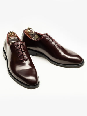 Pantofi Barbati Eleganti Oxford Bordo Semilucios 100% Piele Naturala BMan0334