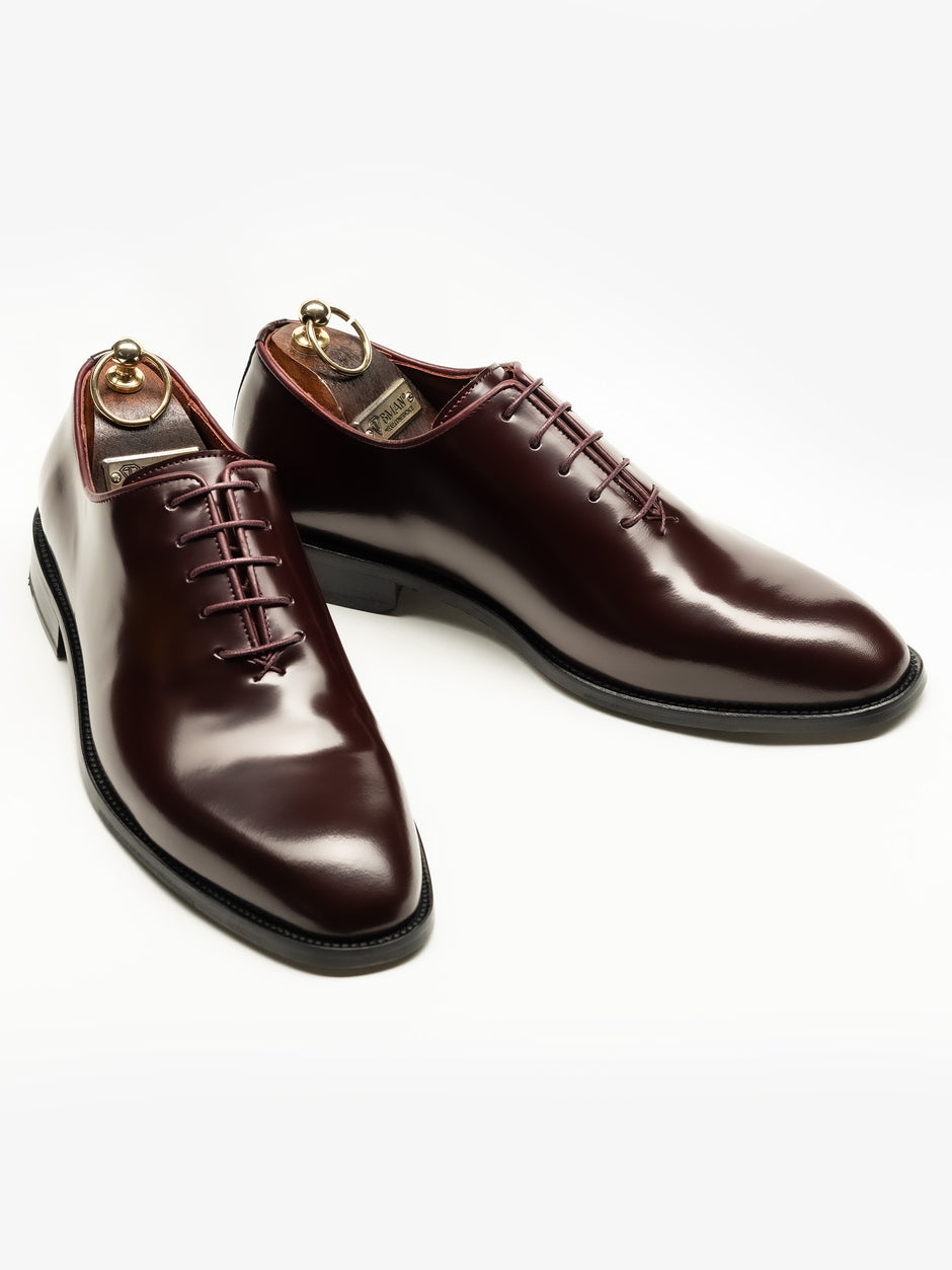 Pantofi Barbati Eleganti Oxford Bordo Semilucios 100% Piele Naturala BMan0334 (1)