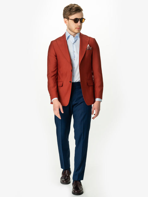 Sacou Bărbați Cărămiziu Smart Casual & Ocazie Rever Ascuțit BMan0005 (7)