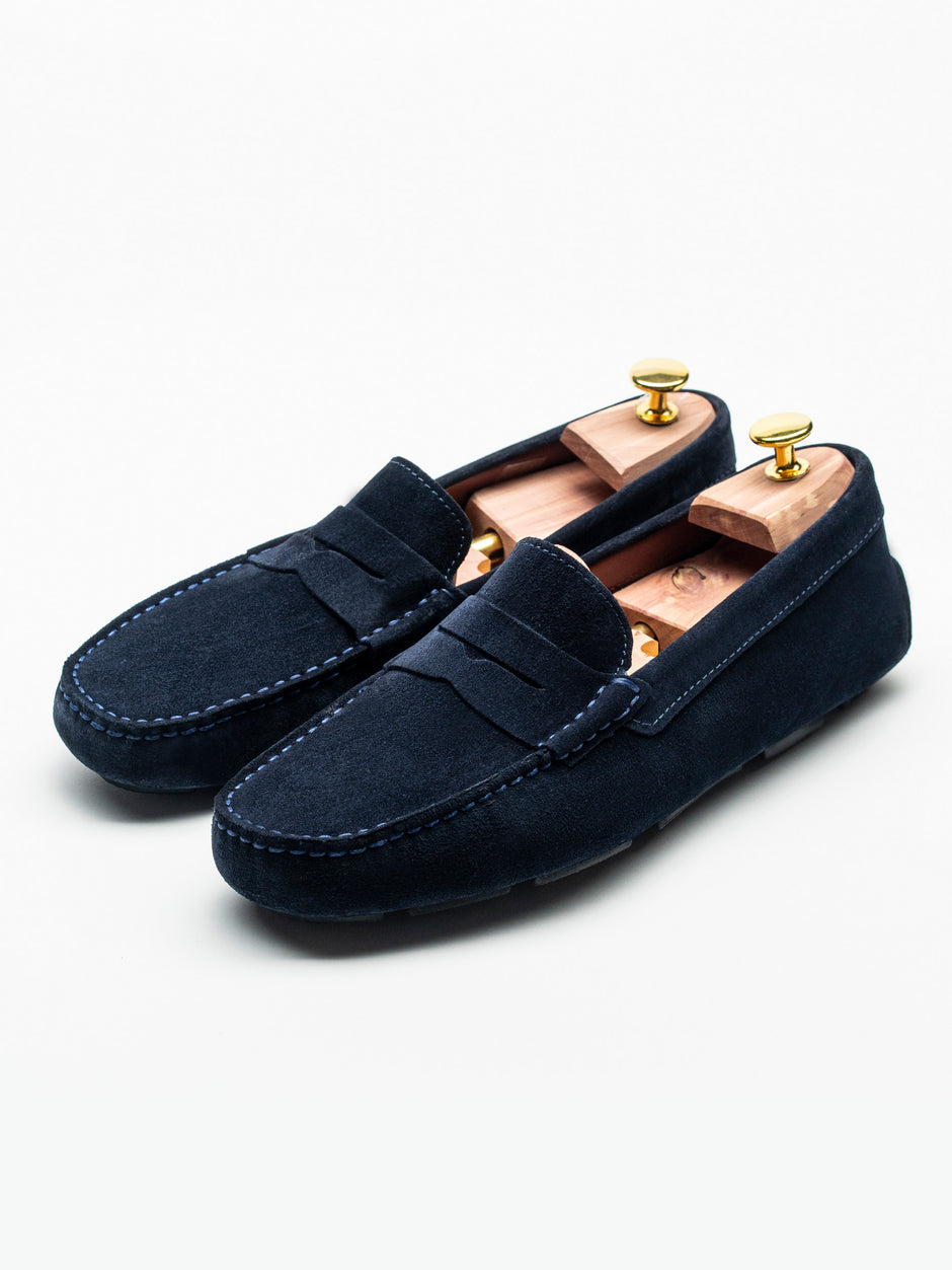 Mocasini Barbati Penny Bleumarin Din Piele Intoarsa BMan224 (2)