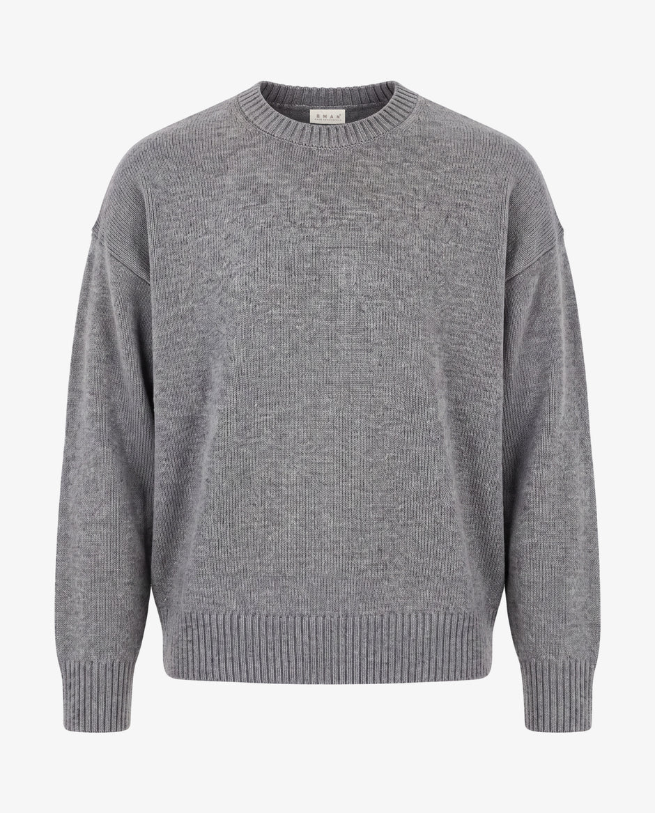 Pulover Barbati Gri Oversize 100% Lana Lambswool BMan0033 (6)
