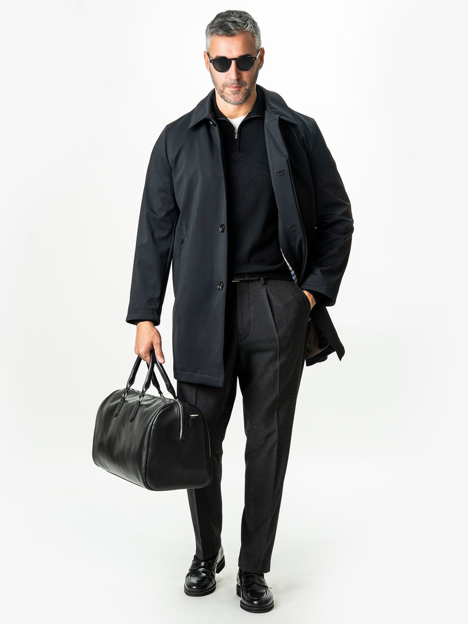 Pulover Cu Fermoar Negru Barbati Office Lana Merino Falco BMan0003 (6)