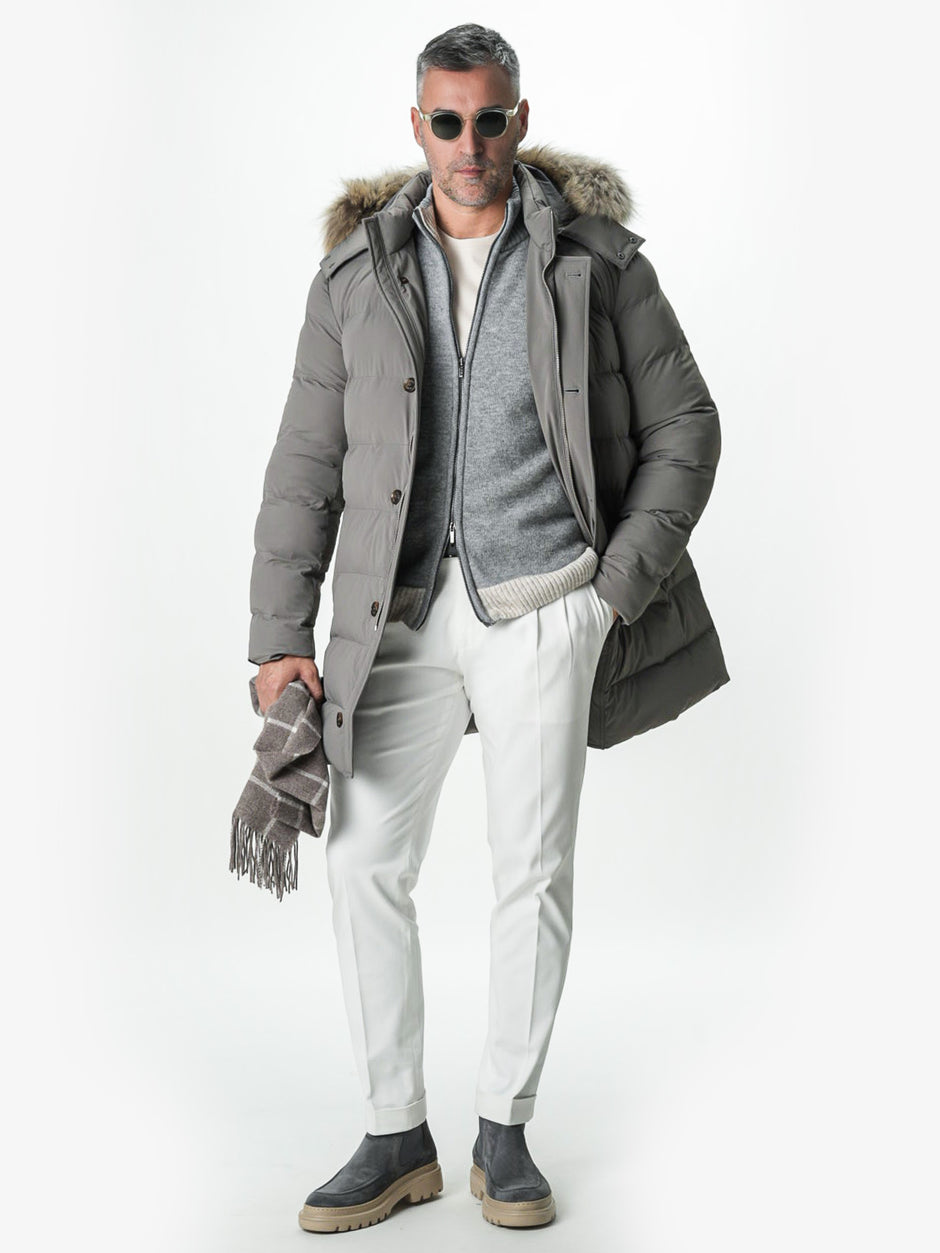 Pulover Barbati Gri Cu Fermoar 100% Lana Lambswool BMan0035 (2)