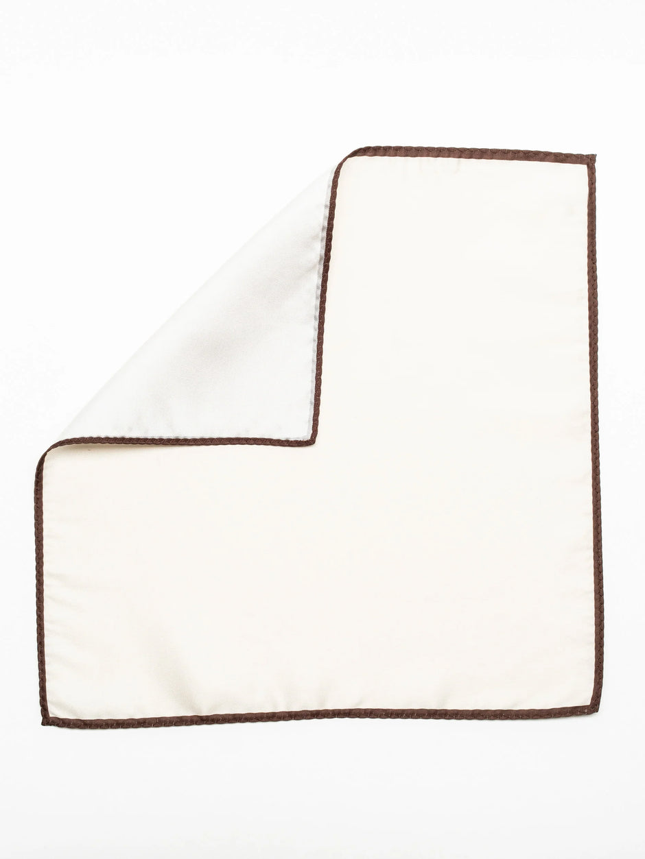 Batista Eleganta Crem Simpla cu Margine Maro BMan422 (3)