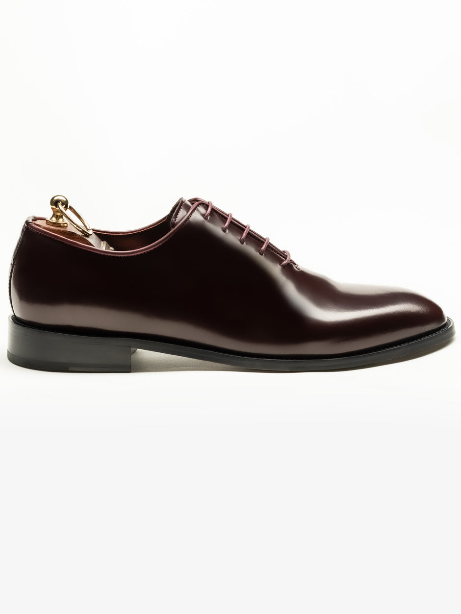 Pantofi Barbati Eleganti Oxford Bordo Semilucios 100% Piele Naturala BMan0334 (4)
