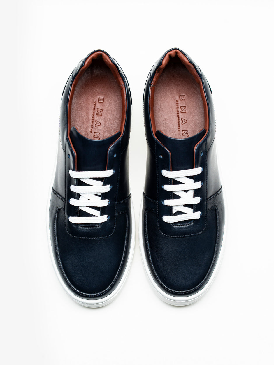 Pantofi Casual Barbati Sneakers Bleumarin 100% Piele Naturala BMan0354 (5)