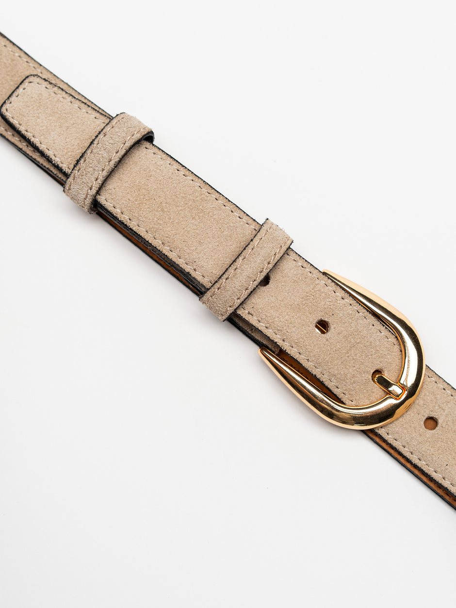 Curea Barbati Crem Din Piele Intoarsa 3cm BMan115 (2)