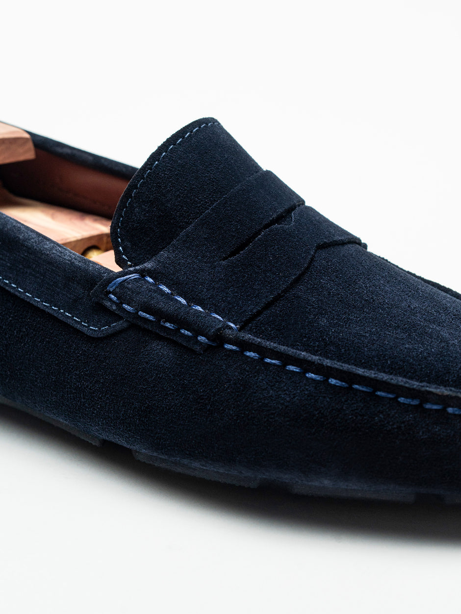 Mocasini Barbati Penny Bleumarin Din Piele Intoarsa BMan224 (7)