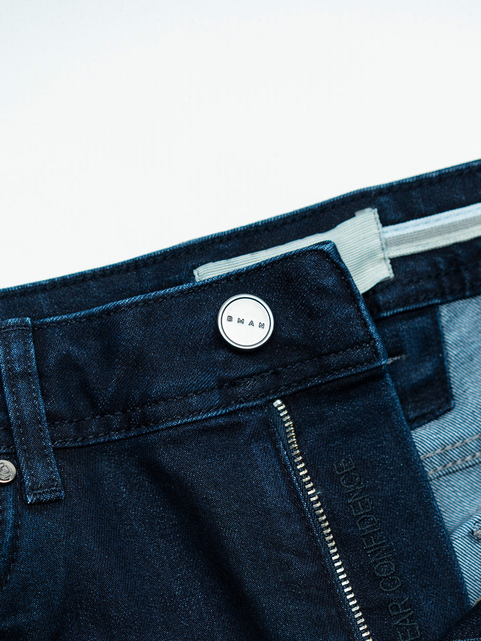 Blugi Barbati Albastru Indigo Comfort Fit Denim T400 BMan0003 (9)