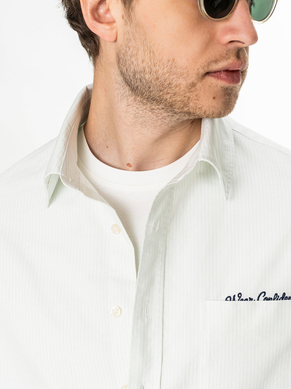 Camasa Casual Overshirt Alba Dungi Olive Barbati Bumbac BMan0500 (4)