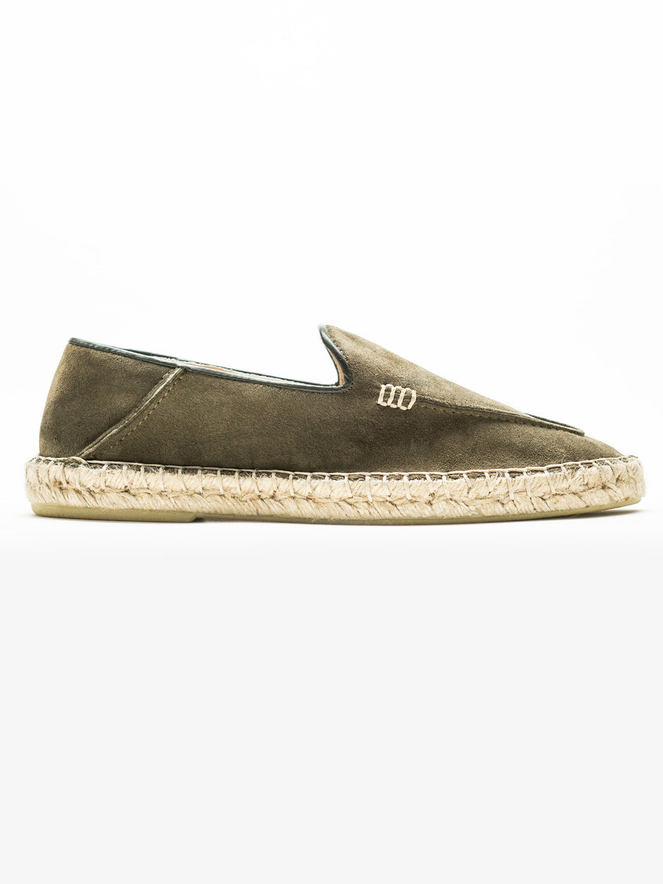 Espadrile De Vara Barbati Verde Maslin Din Piele Naturala Cusute Manual Mocasini BMan219 (4)
