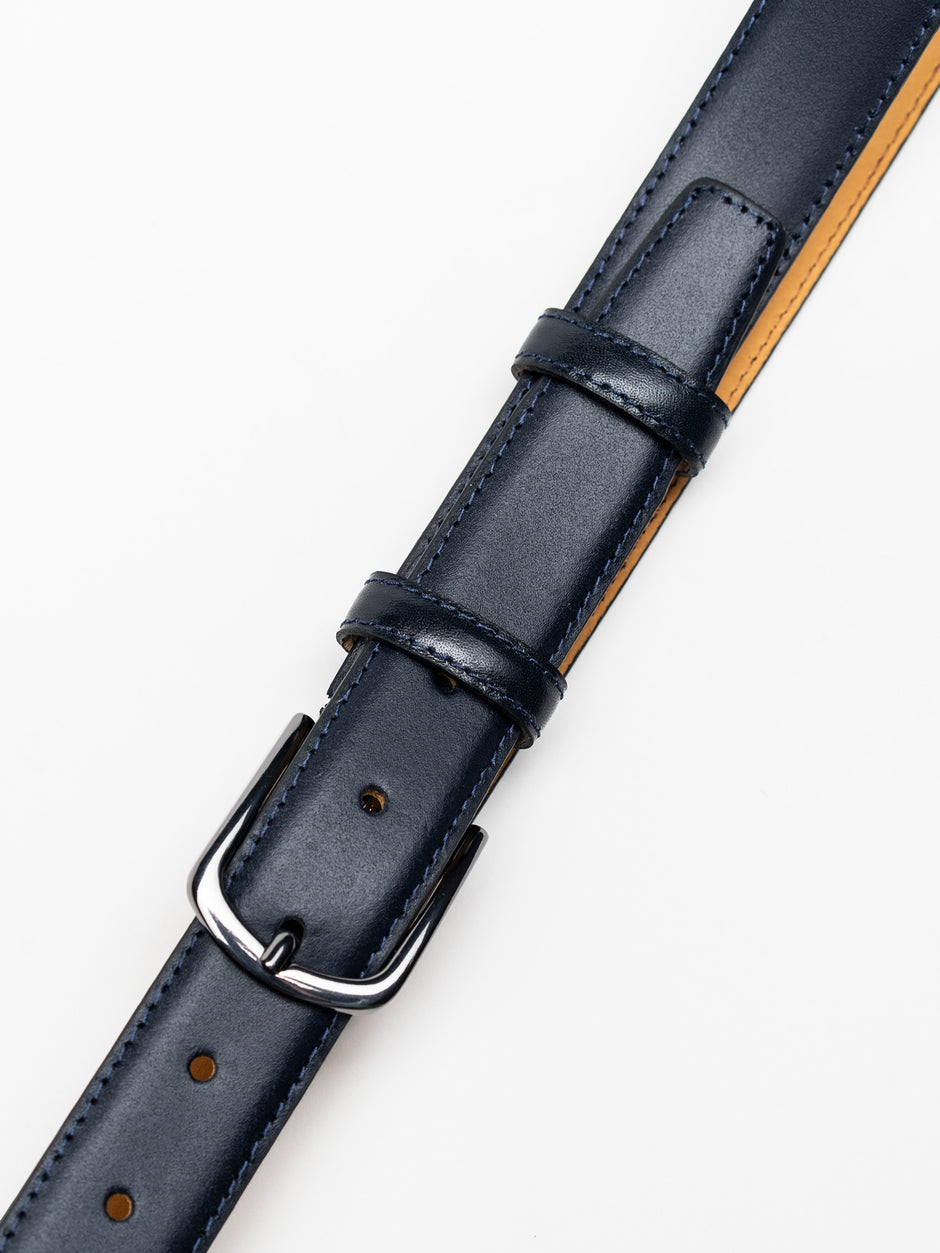 Curea Barbati Bleumarin Eleganta Din Piele Naturala De Vitel BMan116 (4)