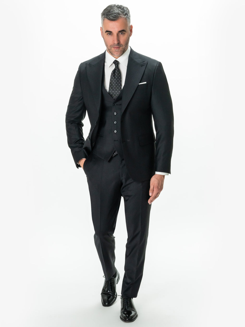 Costum Bărbați Negru 100% Lana Vitale Barberis BMan0042 (10)