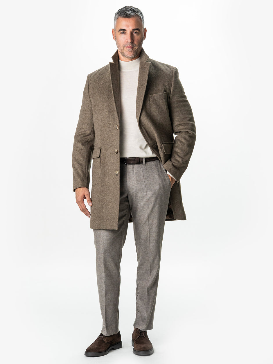 Pantaloni Barbati Crem Din Lana Cu Sistem Dublu De Inchidere BMan0015 (9)