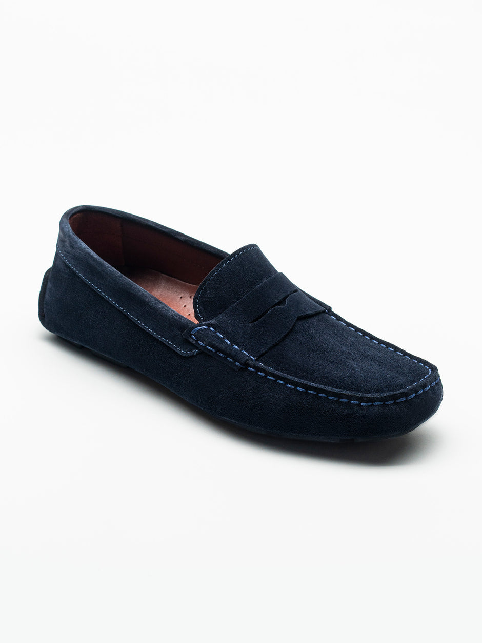 Mocasini Barbati Penny Bleumarin Din Piele Intoarsa BMan224 (8)