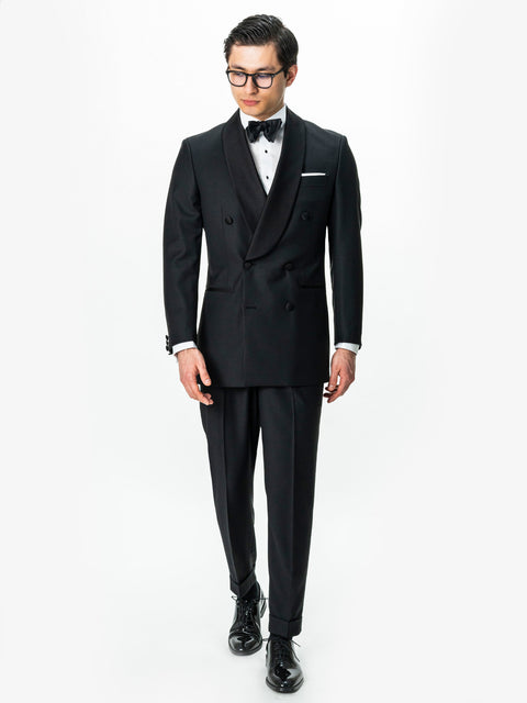 Tinuta Mire Ceremonie & Gala Negru Double Breasted 100% Lana Vitale Barberis Bman0415