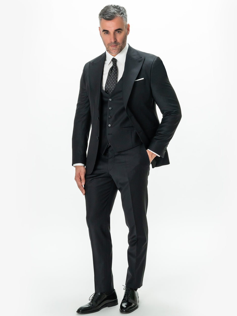 Costum Bărbați Negru 100% Lana Vitale Barberis BMan0042 (1)