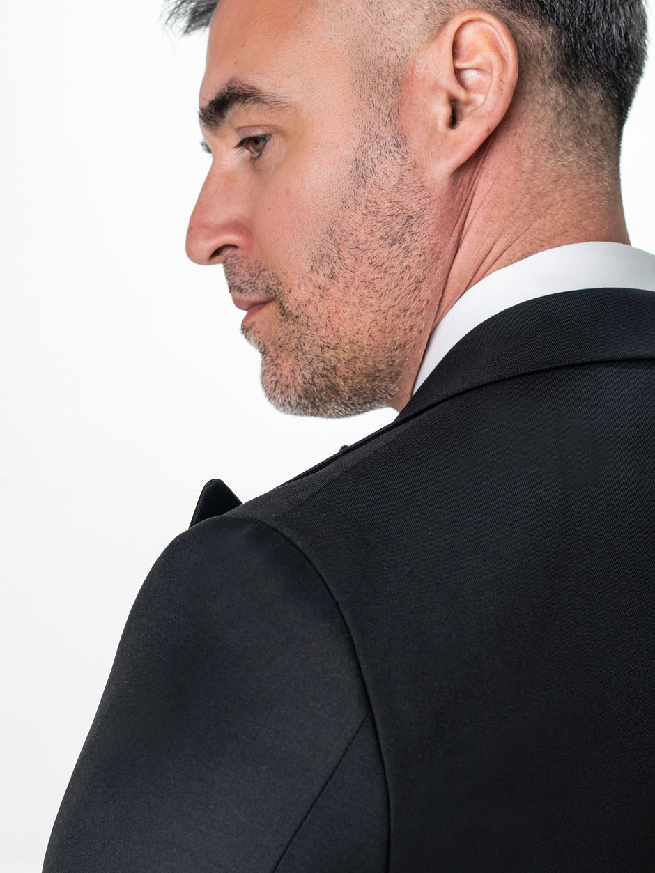 Costum Ceremonie Barbati Smoking Negru Mat Lana Vitale Barberis BMan341 (11)