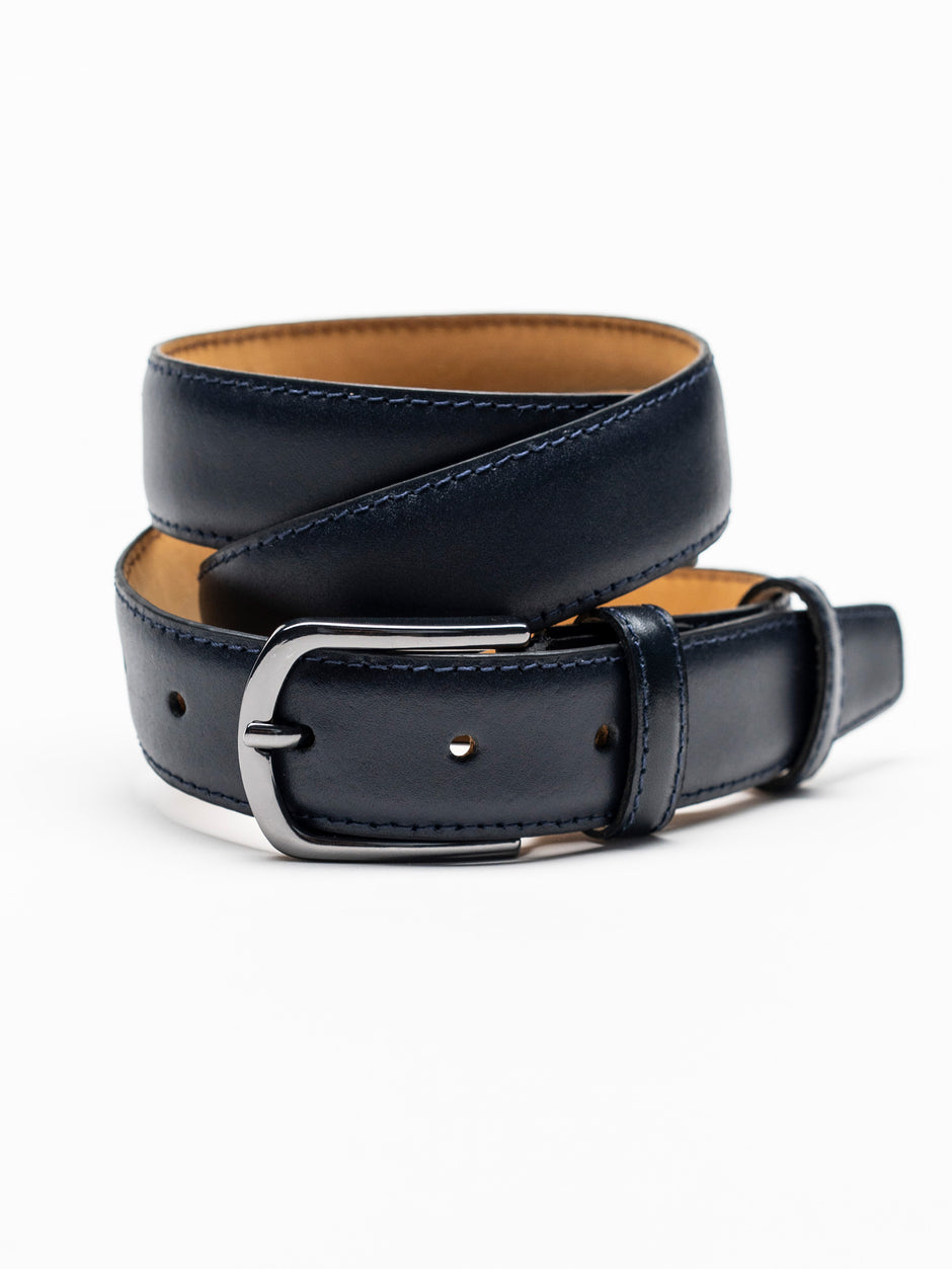 Curea Barbati Bleumarin Eleganta Din Piele Naturala De Vitel BMan116 (1)