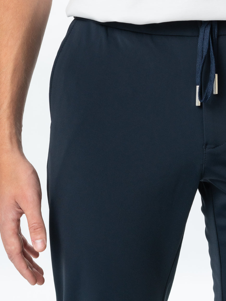 Pantaloni Casual & Office Premium City Flexo Cu Snur Barbati Bleumarin Spandex Milano BMan720 (8)