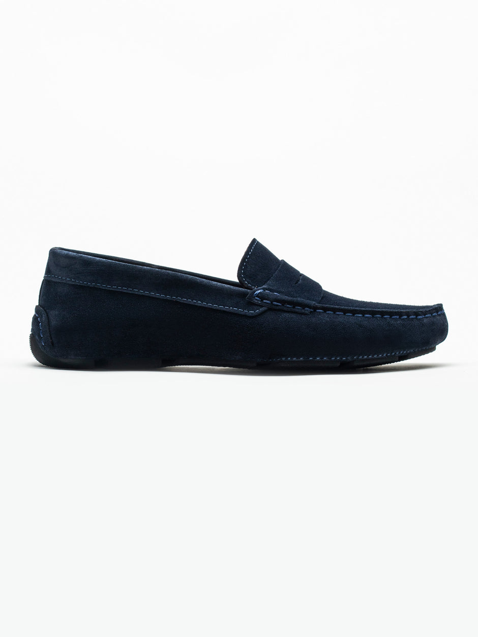 Mocasini Barbati Penny Bleumarin Din Piele Intoarsa BMan224 (6)