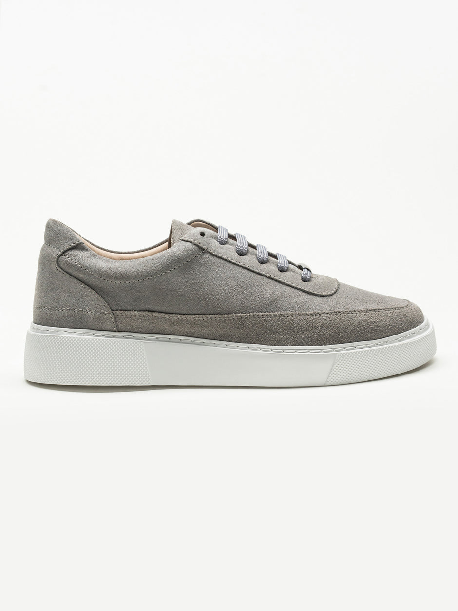 Pantofi Casual Barbati Gri Sneakers 100% Piele Naturala Intoarsa BMan0383 (5)