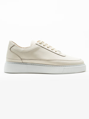 Pantofi Casual Barbati Crem Deschis Sneakers 100% Piele Naturala Flother Bman0383