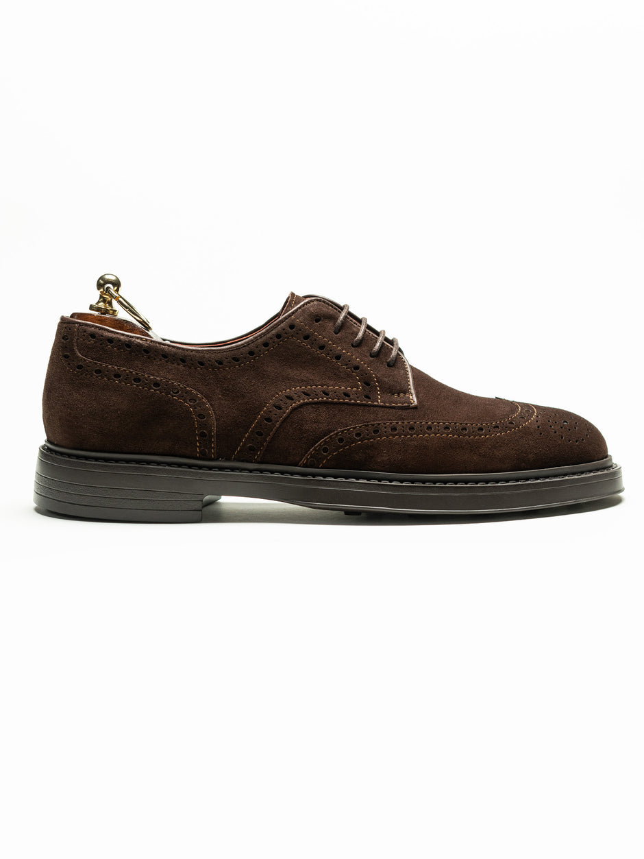 Pantofi Eleganti Barbati Derby Brogue Eleganti Cafenii Din Piele Intoarsa  BMan0421 (6)