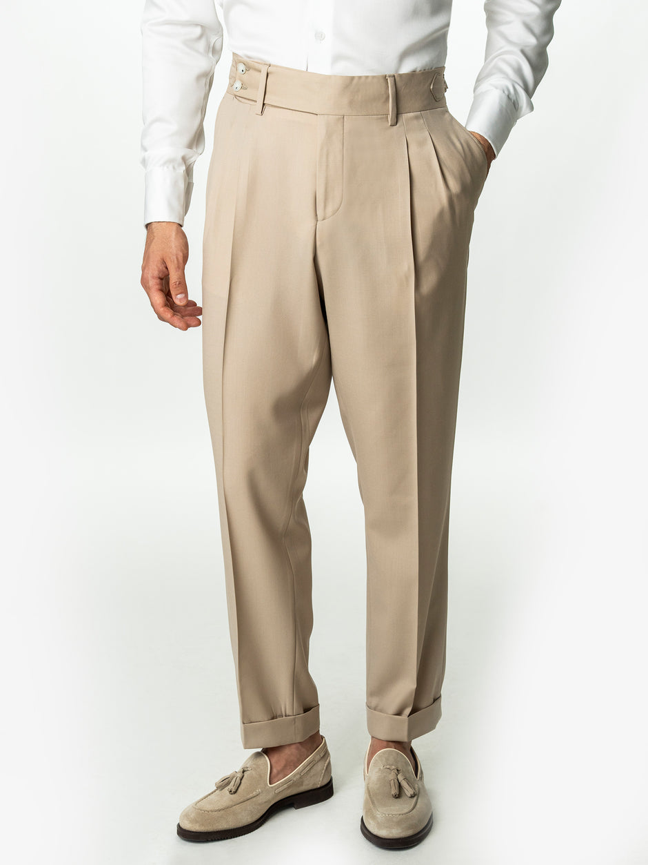 Costum Crem Nisip Barbati De Vara Lana Vitale Barberis Super110 BMan0052 (10)