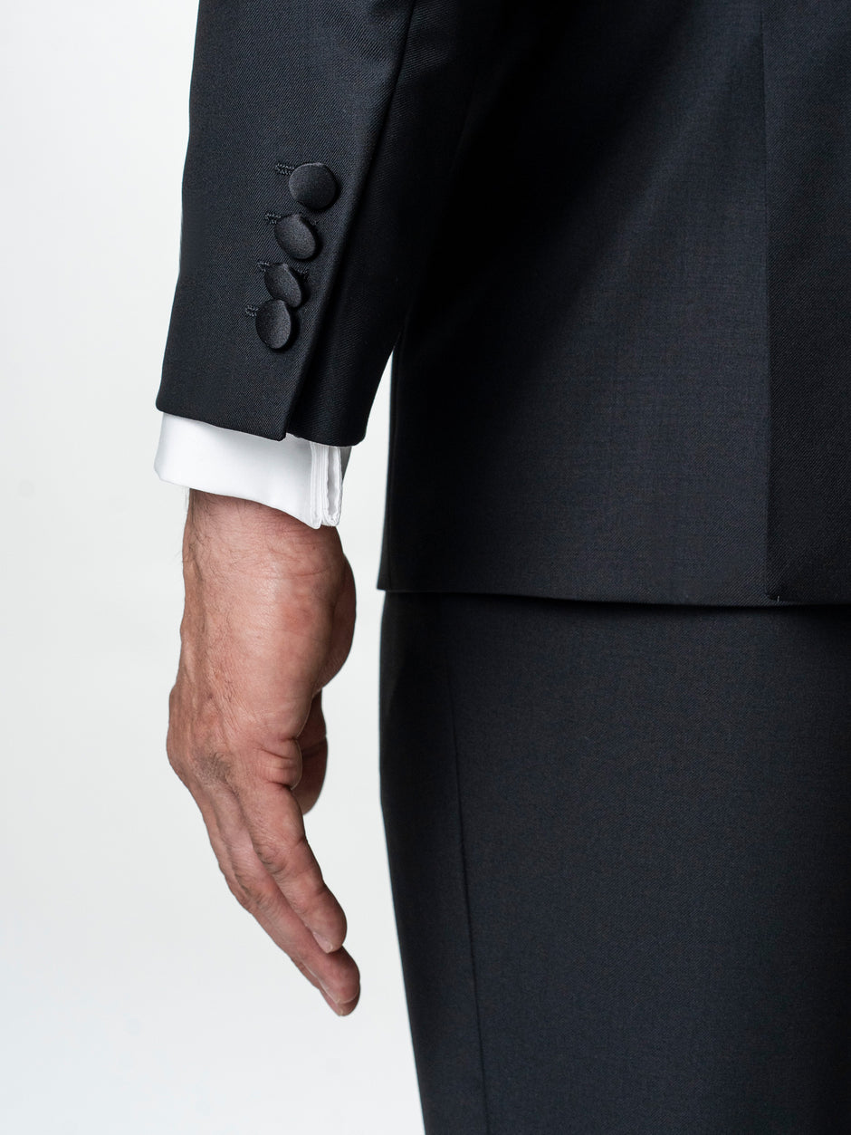 Costum Ceremonie Barbati Smoking Negru Mat Lana Vitale Barberis BMan341 (9)