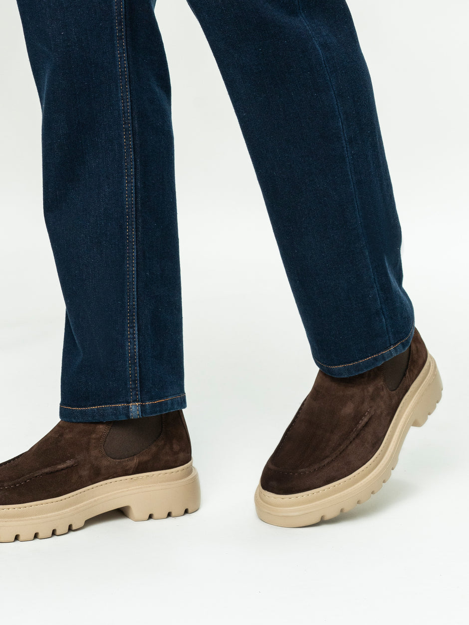 Blugi Barbati Bleumarin Denim T400 Relaxed Fit BMan0010 (6)