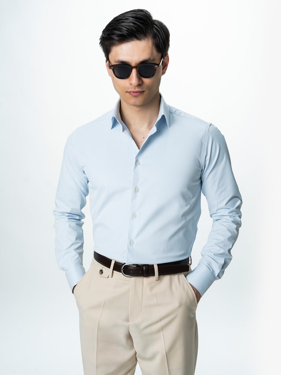 Camasa Barbati Eleganta Bleu Bumbac Stretch Natural All Season BMan0030 (4)