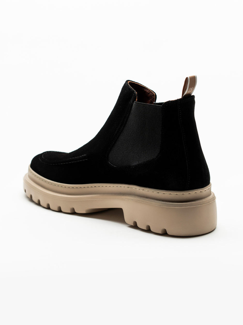 Ghete Barbati Negre Din Piele Intoarsa Cu Talpa Din Spuma BMan149 (6)