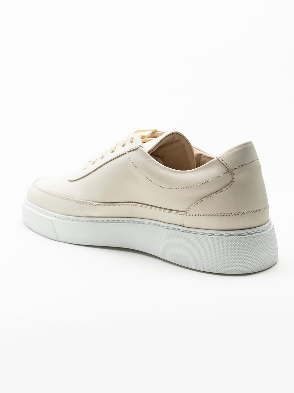 Pantofi Casual Barbati Crem Deschis Sneakers 100% Piele Naturala Flother Bman0383 (9)