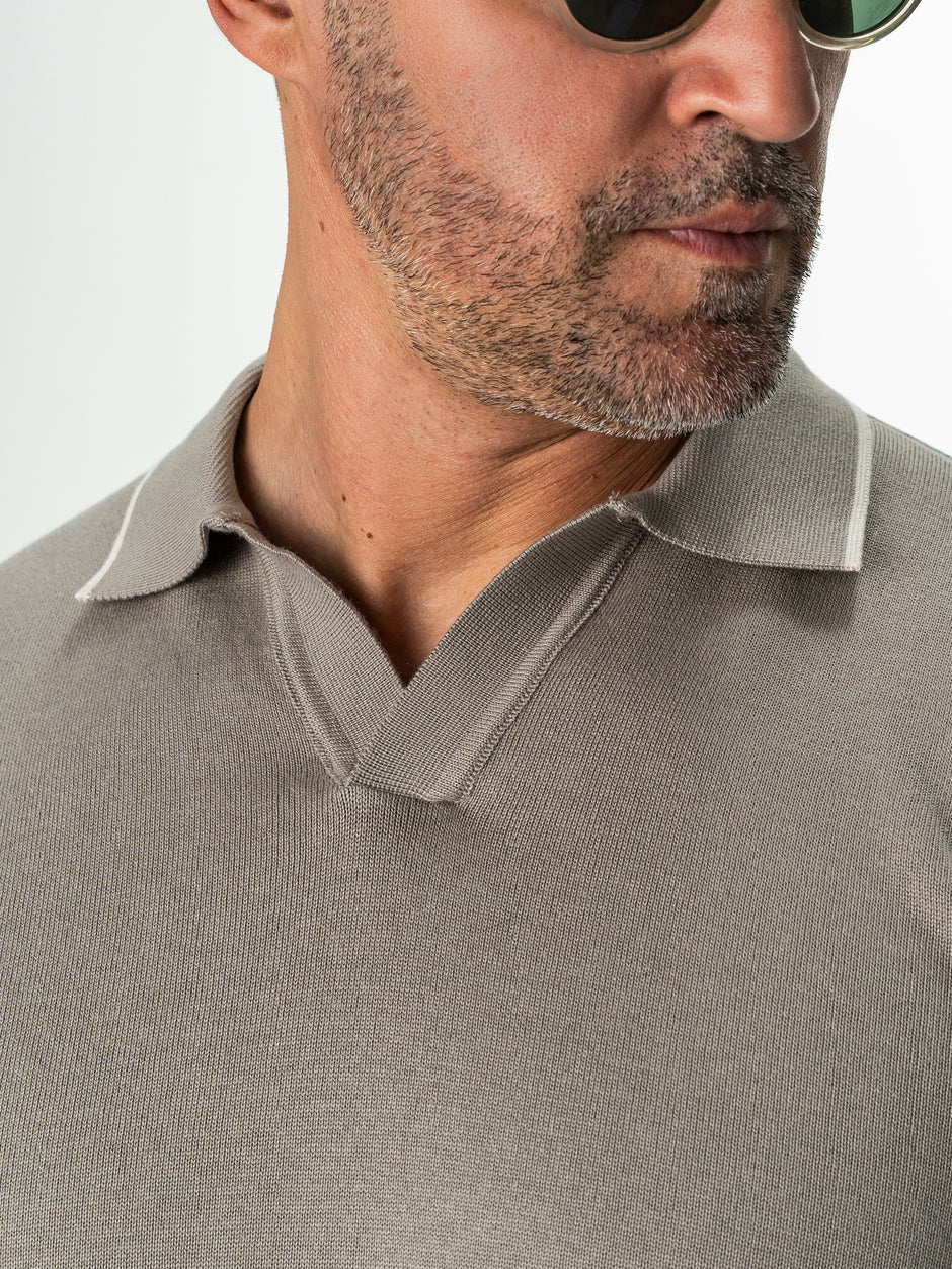 Pulover Polo Barbati Verde Olive Din Bumbac Natural BMan0031 (3)