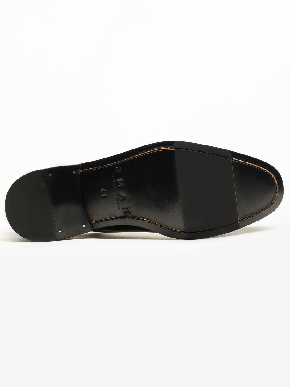 Pantofi Eleganti Barbati Albastru Semilucios Oxford  100% Piele Naturala BMan0334 (3)